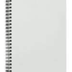 blank white spiral notebook isolated