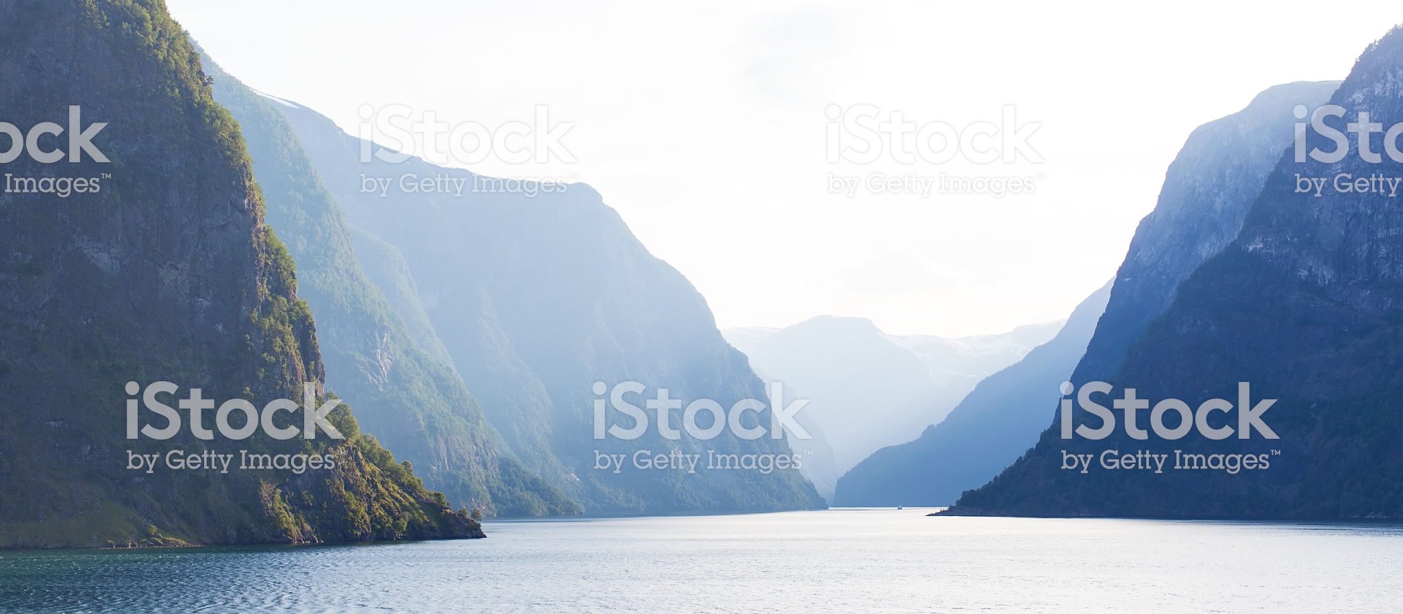 panoramic view at sognefjord, beautiful norway fjord